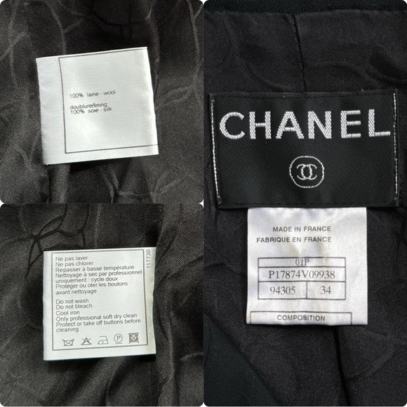 Chanel Single Breasted Jacket Black 01P 191228 Spring 2001 - Picture 8 of 8